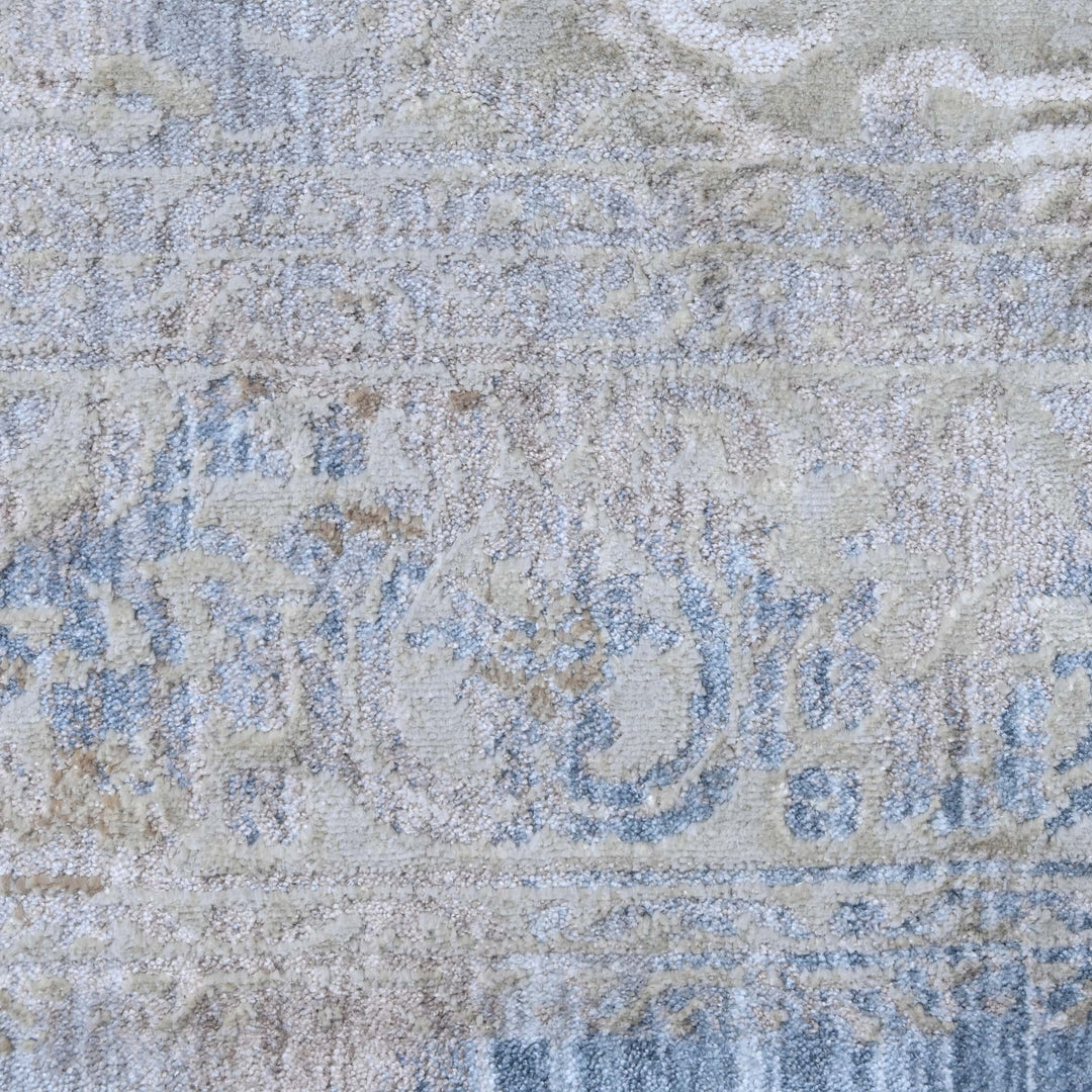 Grey Floral Turkish Rug 5X8 ft