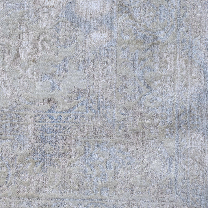 Grey Floral Turkish Rug 5X8 ft