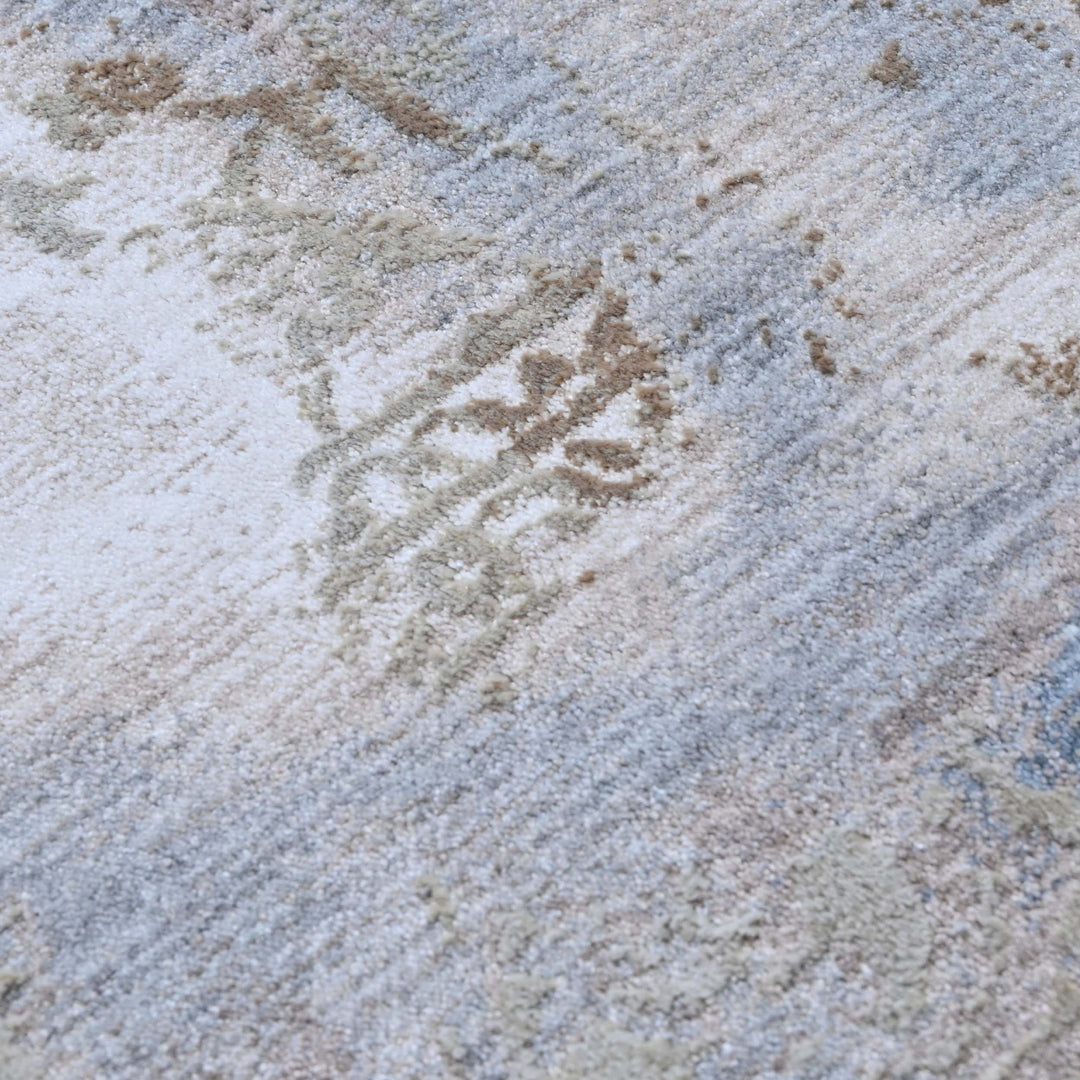 Grey Floral Turkish Rug 5X8 ft