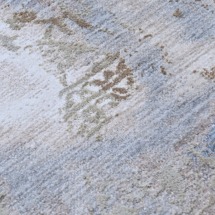 Grey Floral Turkish Rug 5X8 ft