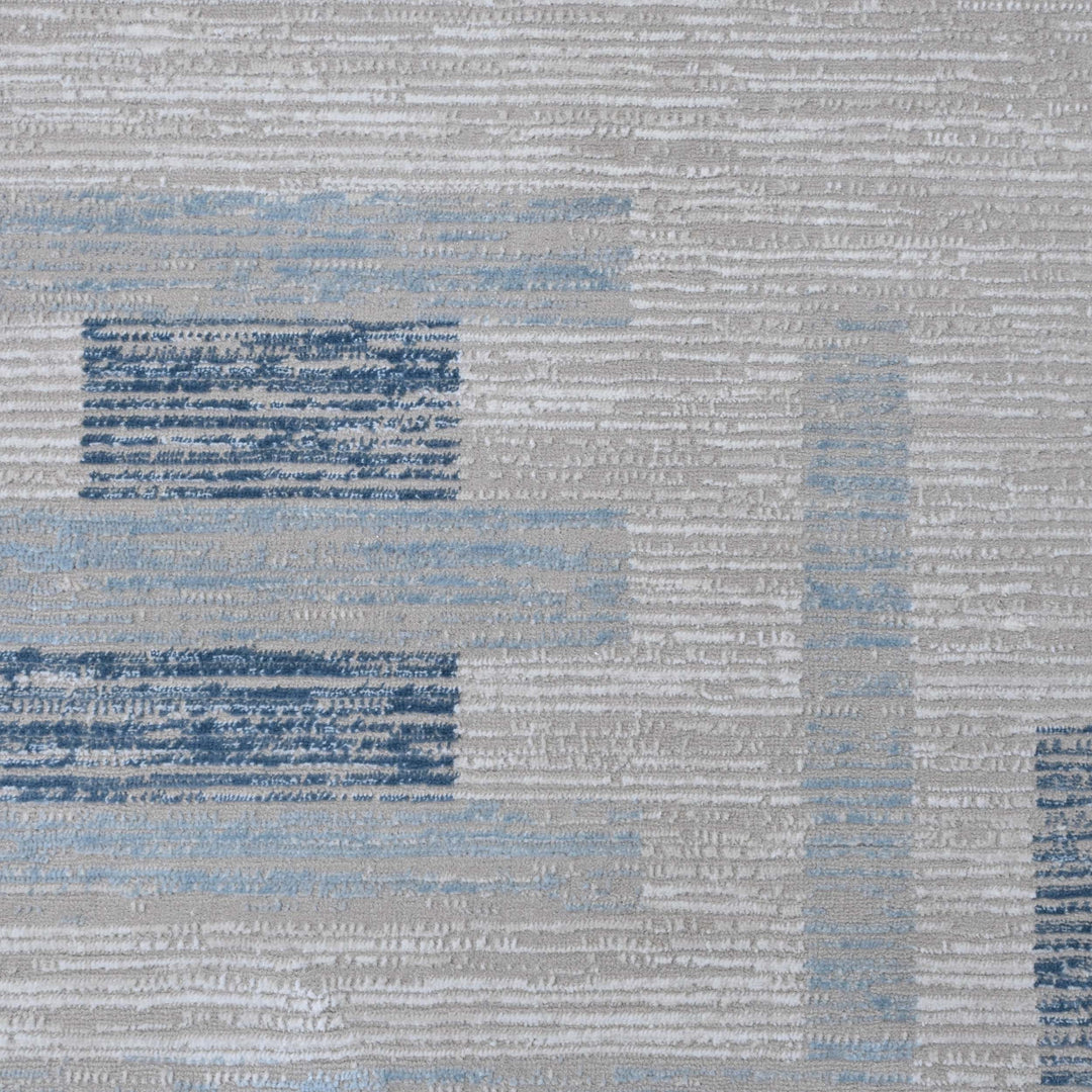 Grey & Blue Plain Turkish Rug 5X8 ft