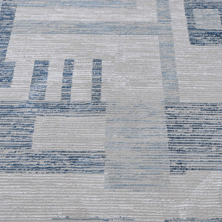 Grey & Blue Plain Turkish Rug 5X8 ft