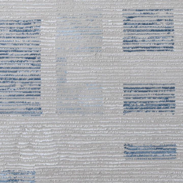 Grey & Blue Plain Turkish Rug 5X8 ft