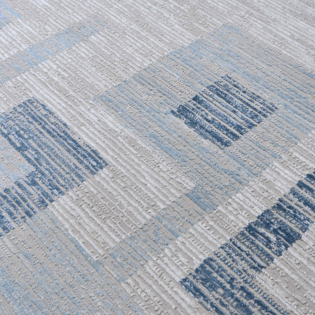 Grey & Blue Plain Turkish Rug 5X8 ft