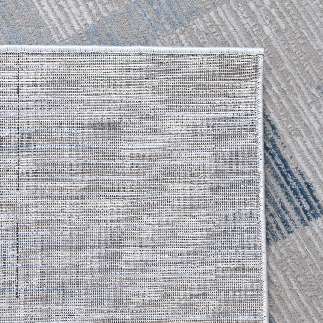 Grey & Blue Plain Turkish Rug 5X8 ft