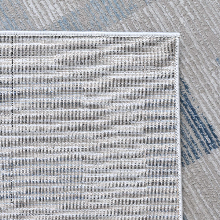 Grey & Blue Plain Turkish Rug 5X8 ft