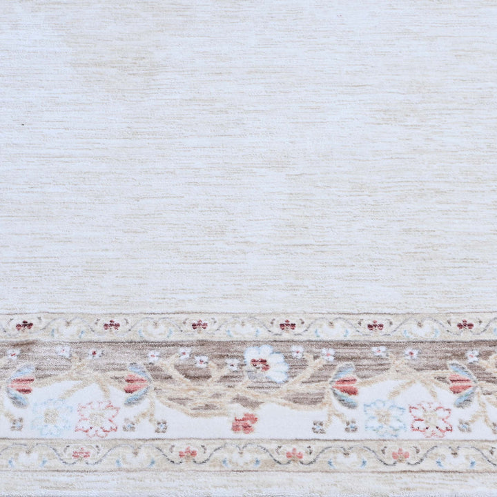 Off White Plain Turkish Rug 5X8 ft