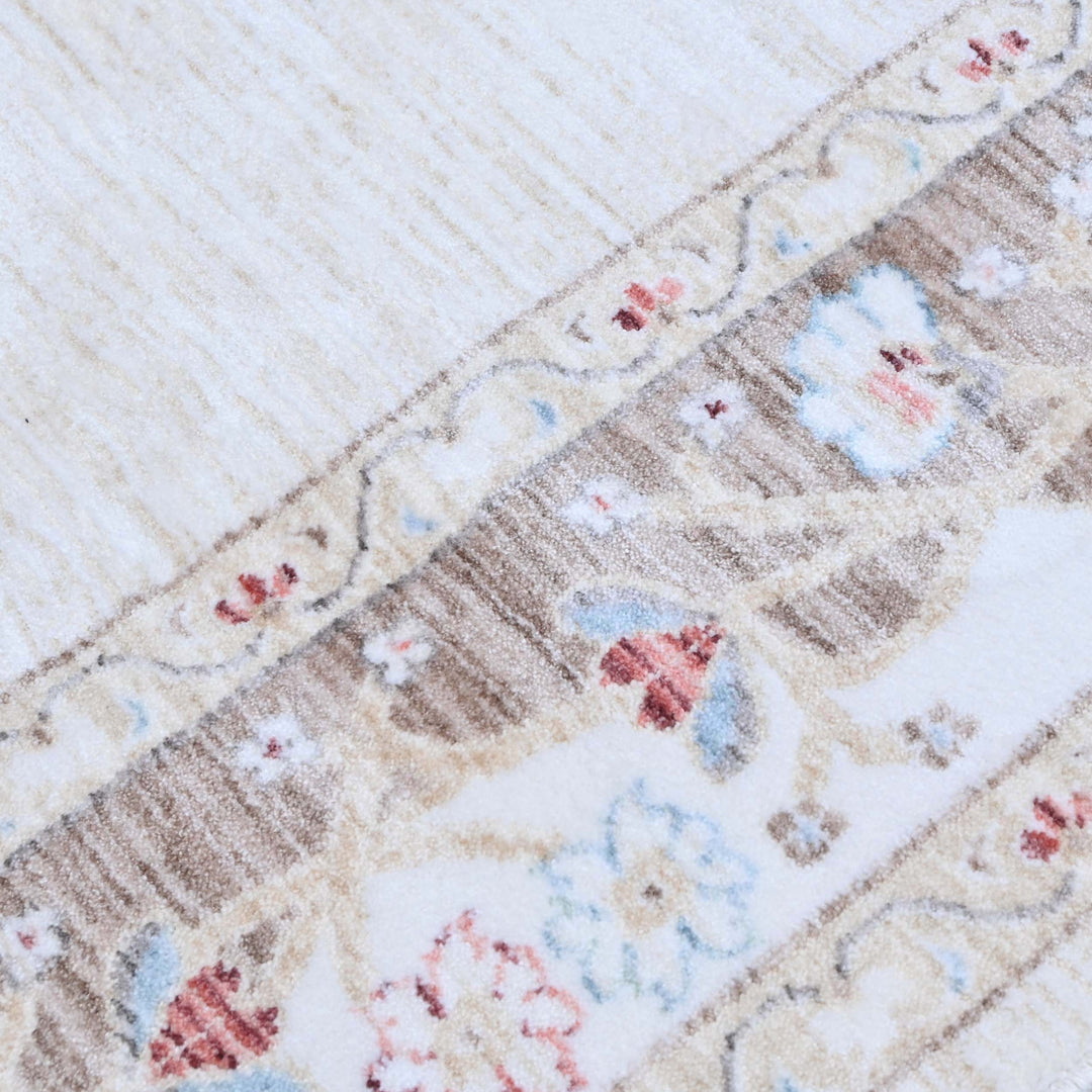 Off White Plain Turkish Rug 5X8 ft