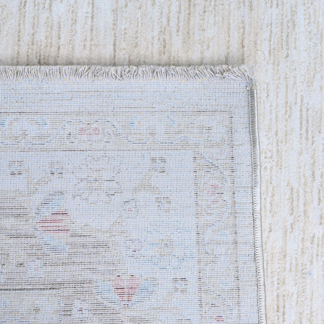 Off White Plain Turkish Rug 5X8 ft