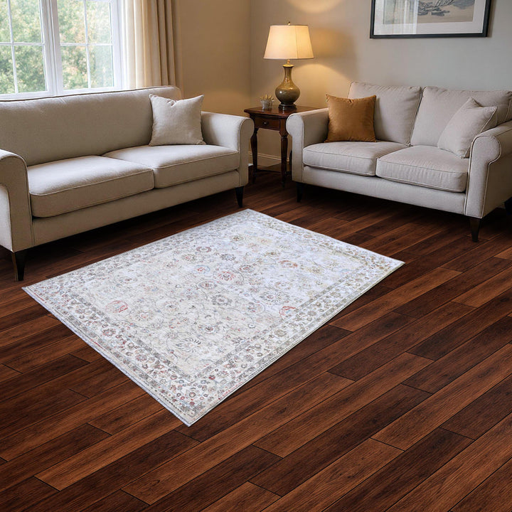 Beige Traditional Turkish Rug 5X8 ft