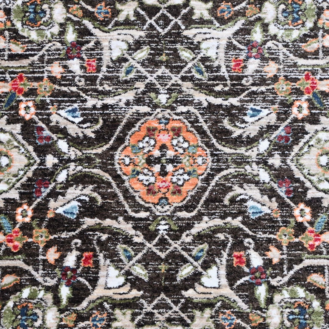 Black & Grey Abstract Turkish Rug 5X8 ft