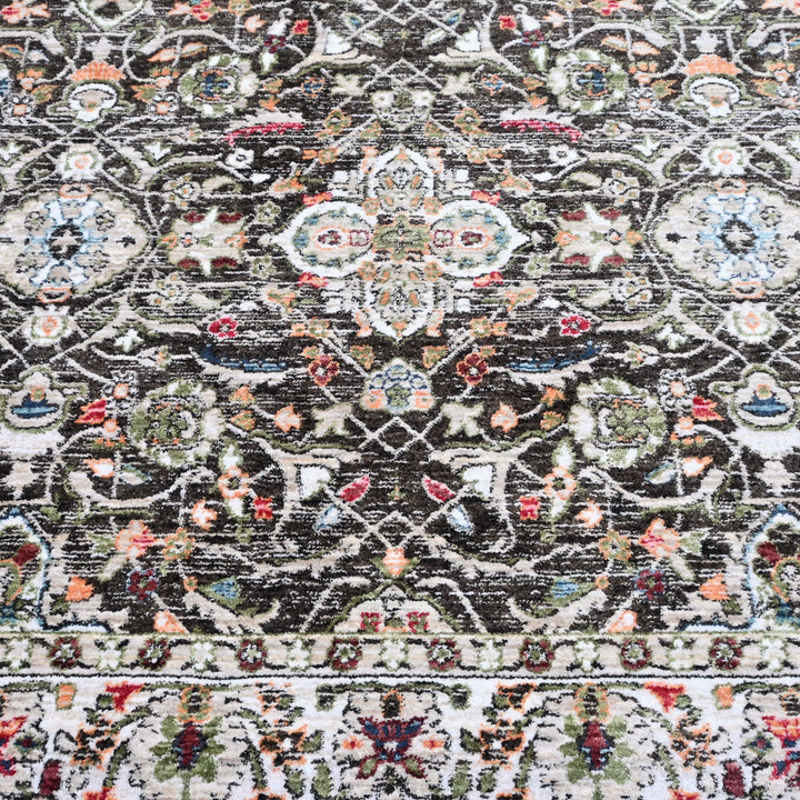 Black & Grey Abstract Turkish Rug 5X8 ft