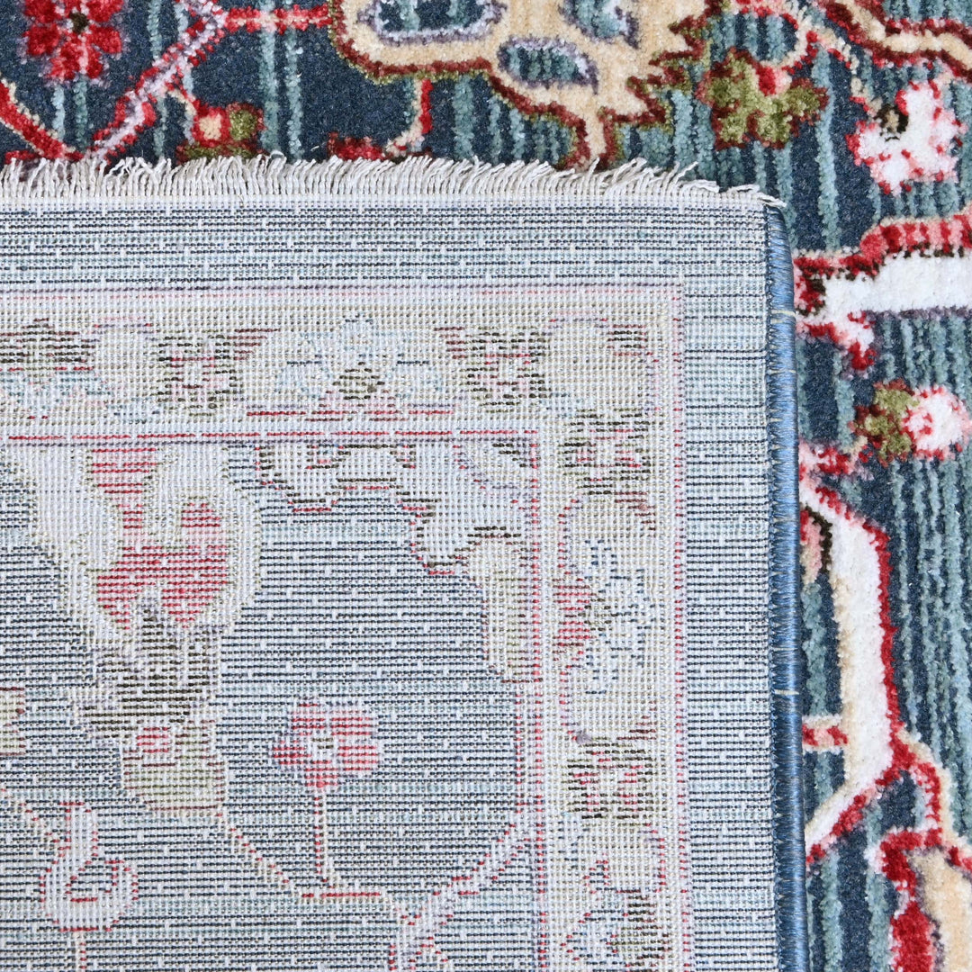 Blue Geometric Turkish Rug 5X8 ft