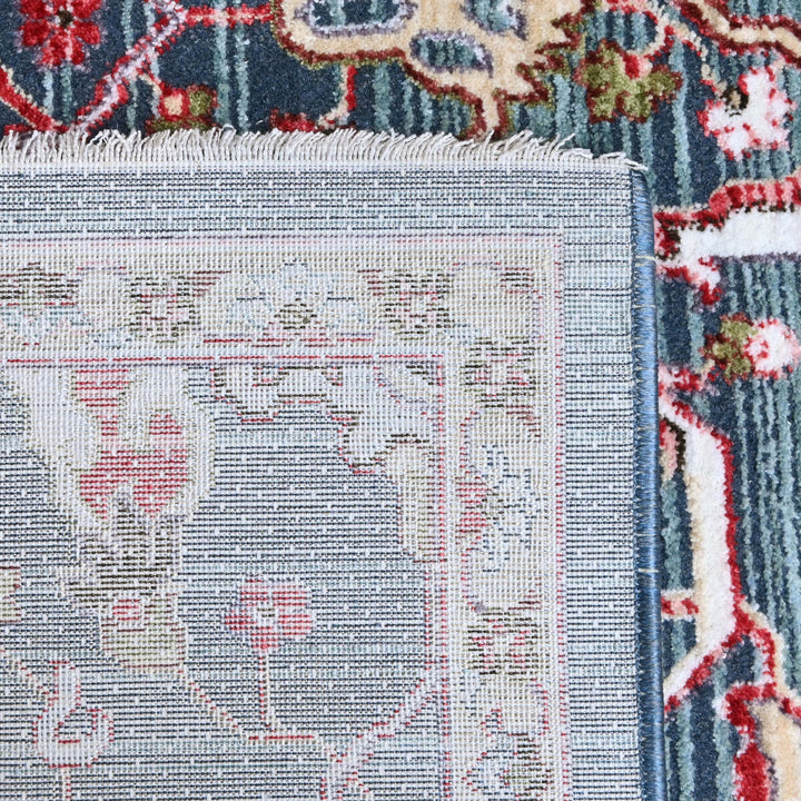 Blue Geometric Turkish Rug 5X8 ft