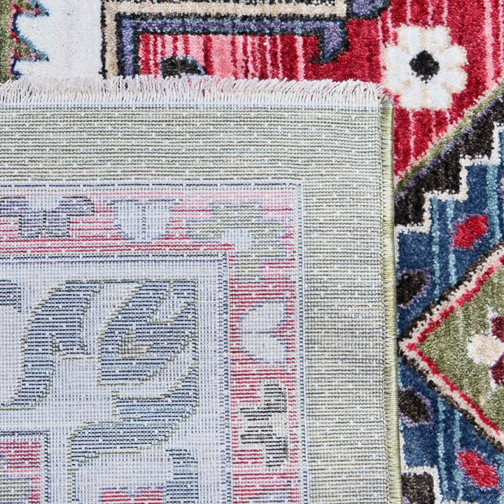 Olive Green & Rust Abstract Turkish Rug 5X8 ft