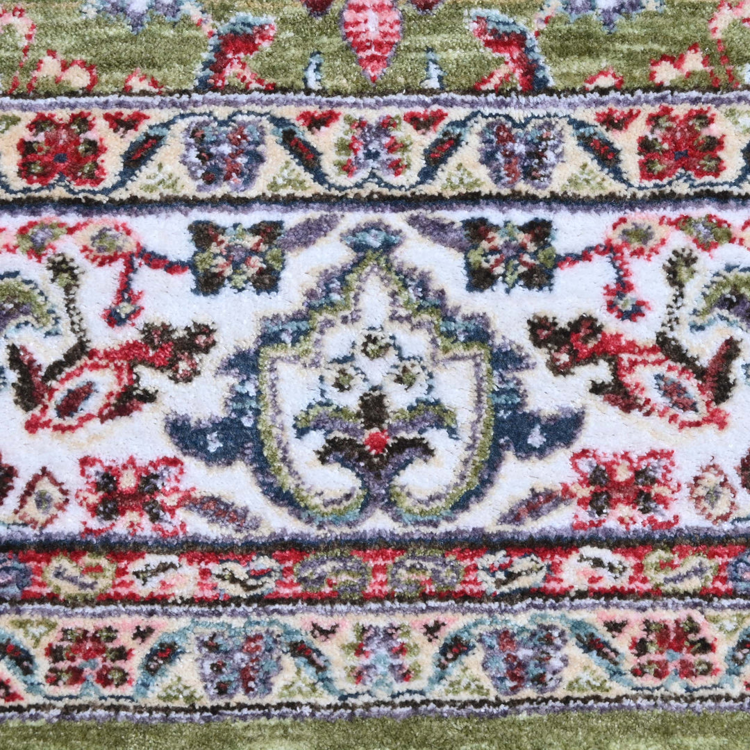 Pistachio Green Floral Turkish Rug 5X8 ft
