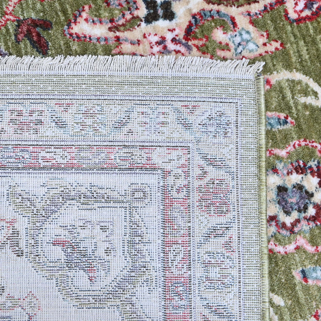 Pistachio Green Floral Turkish Rug 5X8 ft