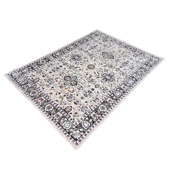 Beige Abstract Turkish Rug 5X8 ft