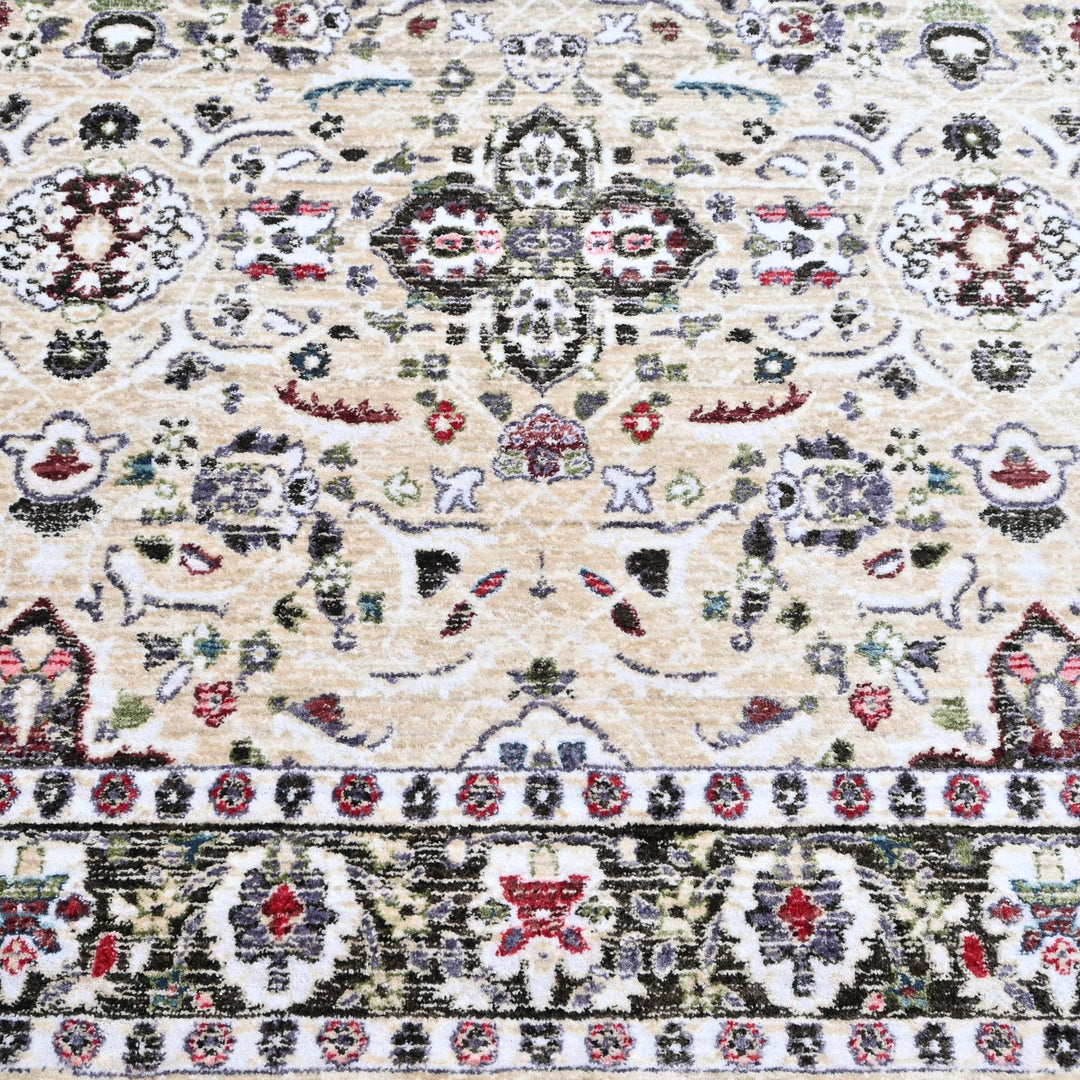 Beige Abstract Turkish Rug 5X8 ft