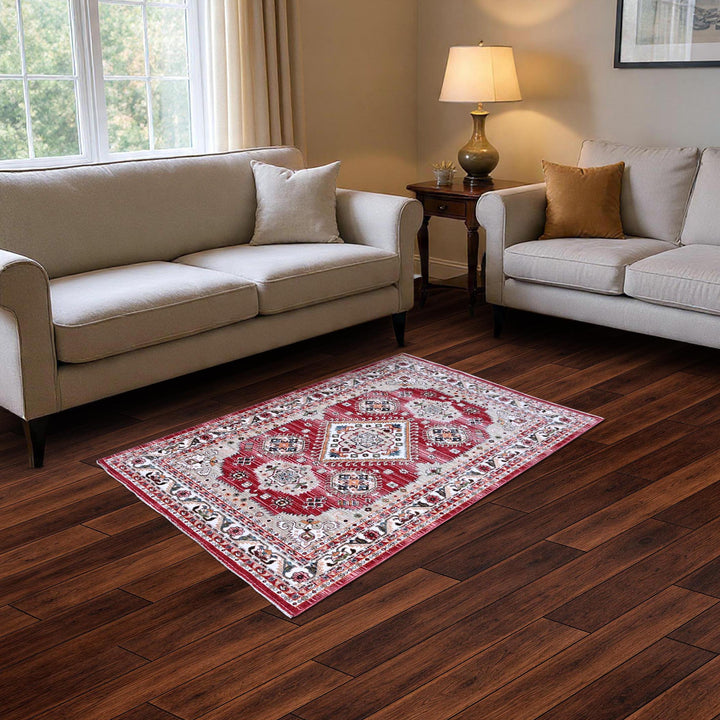 Rust Traditional Turkish Rug 4x6 Ft