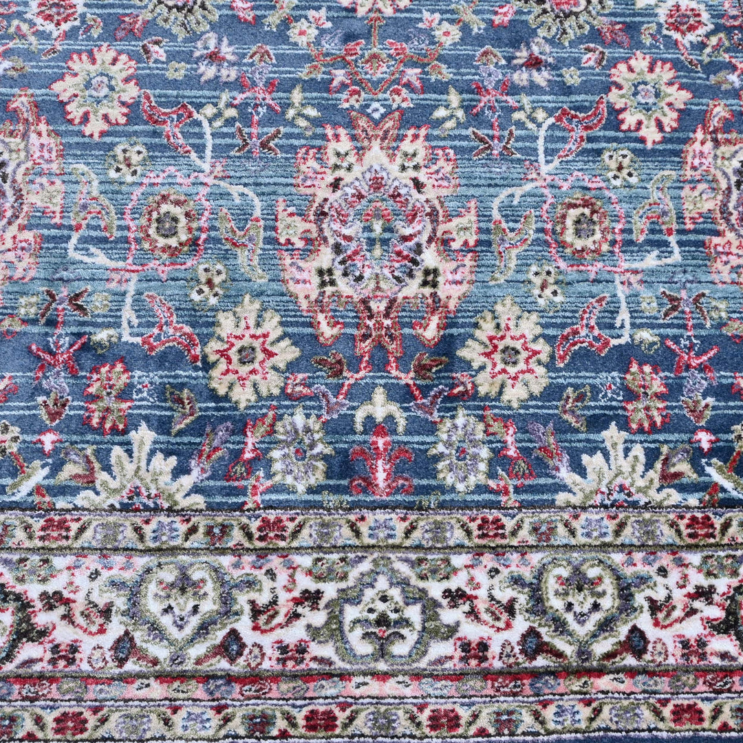 Blue Floral Turkish Rug 4x6 Ft