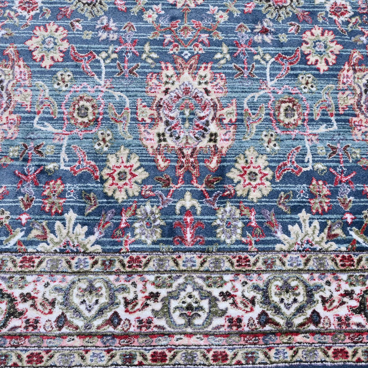 Blue Floral Turkish Rug 4x6 Ft