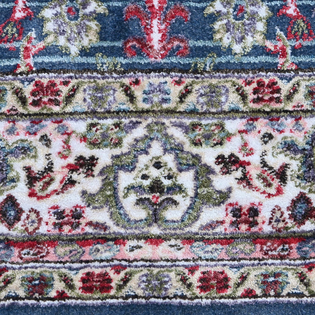 Blue Floral Turkish Rug 4x6 Ft
