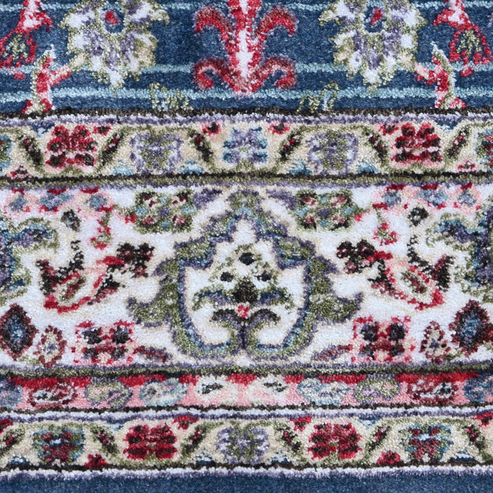 Blue Floral Turkish Rug 4x6 Ft