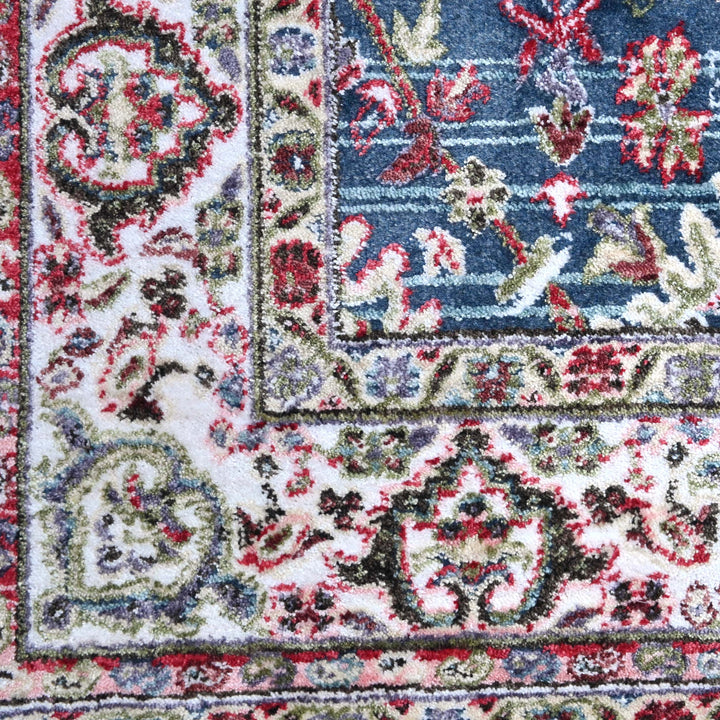 Blue Floral Turkish Rug 4x6 Ft
