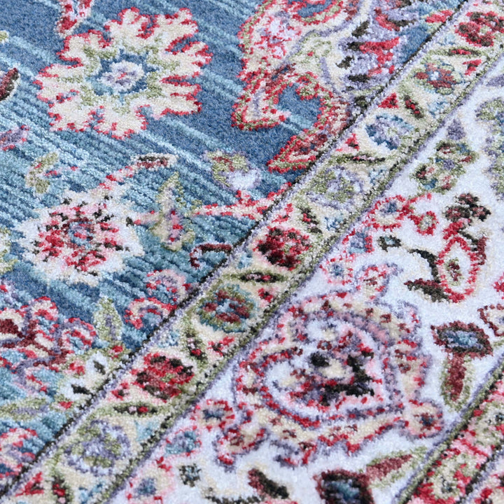 Blue Floral Turkish Rug 4x6 Ft