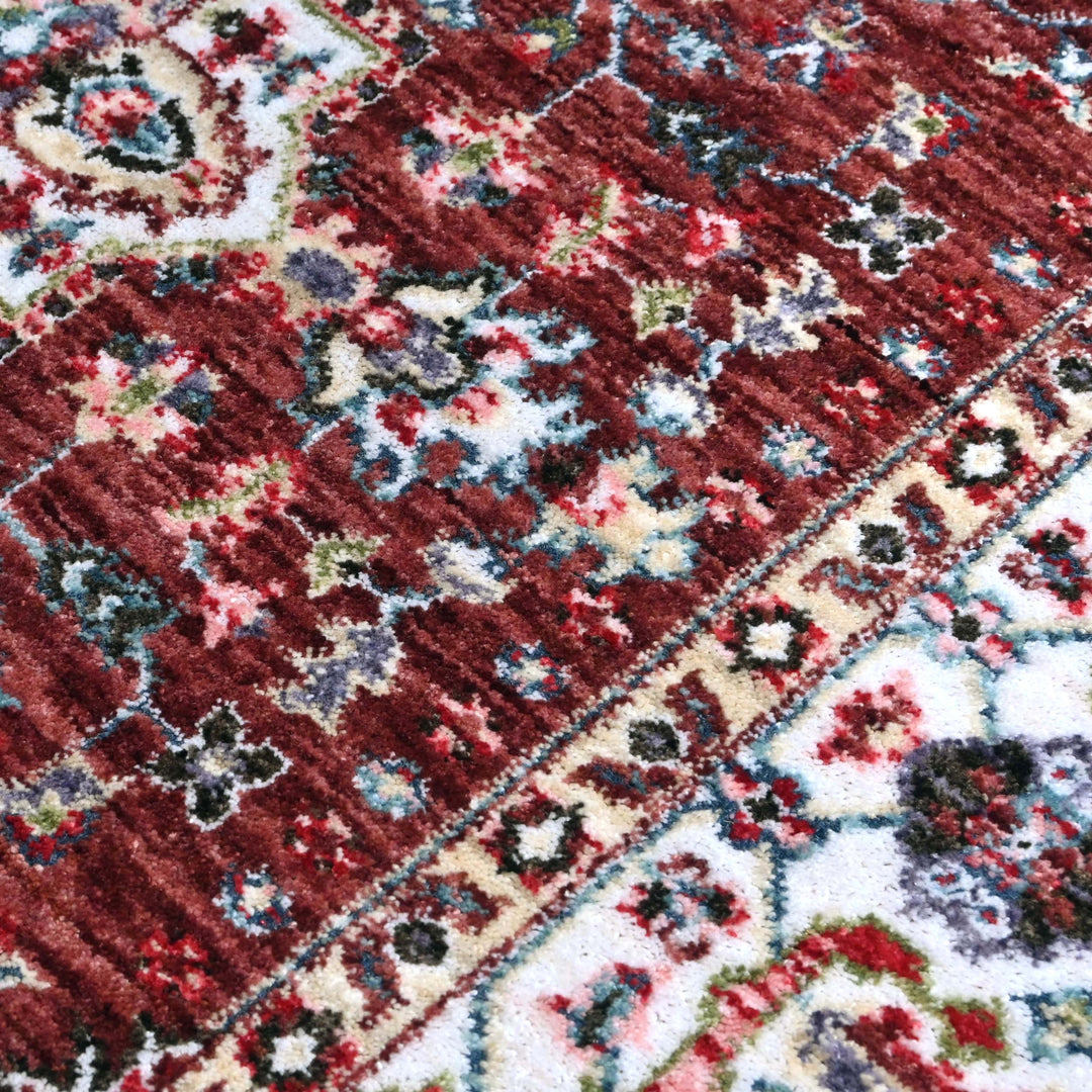 Deep Maroon Traditional Turkish Rug 4x6 Ft
