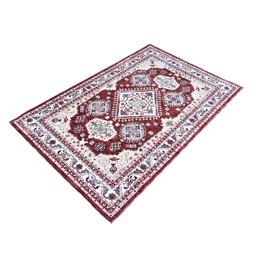 Rust Floral Turkish Rug 4x6 Ft