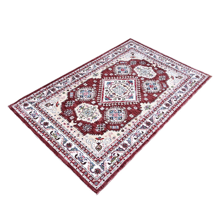 Rust Floral Turkish Rug 4x6 Ft