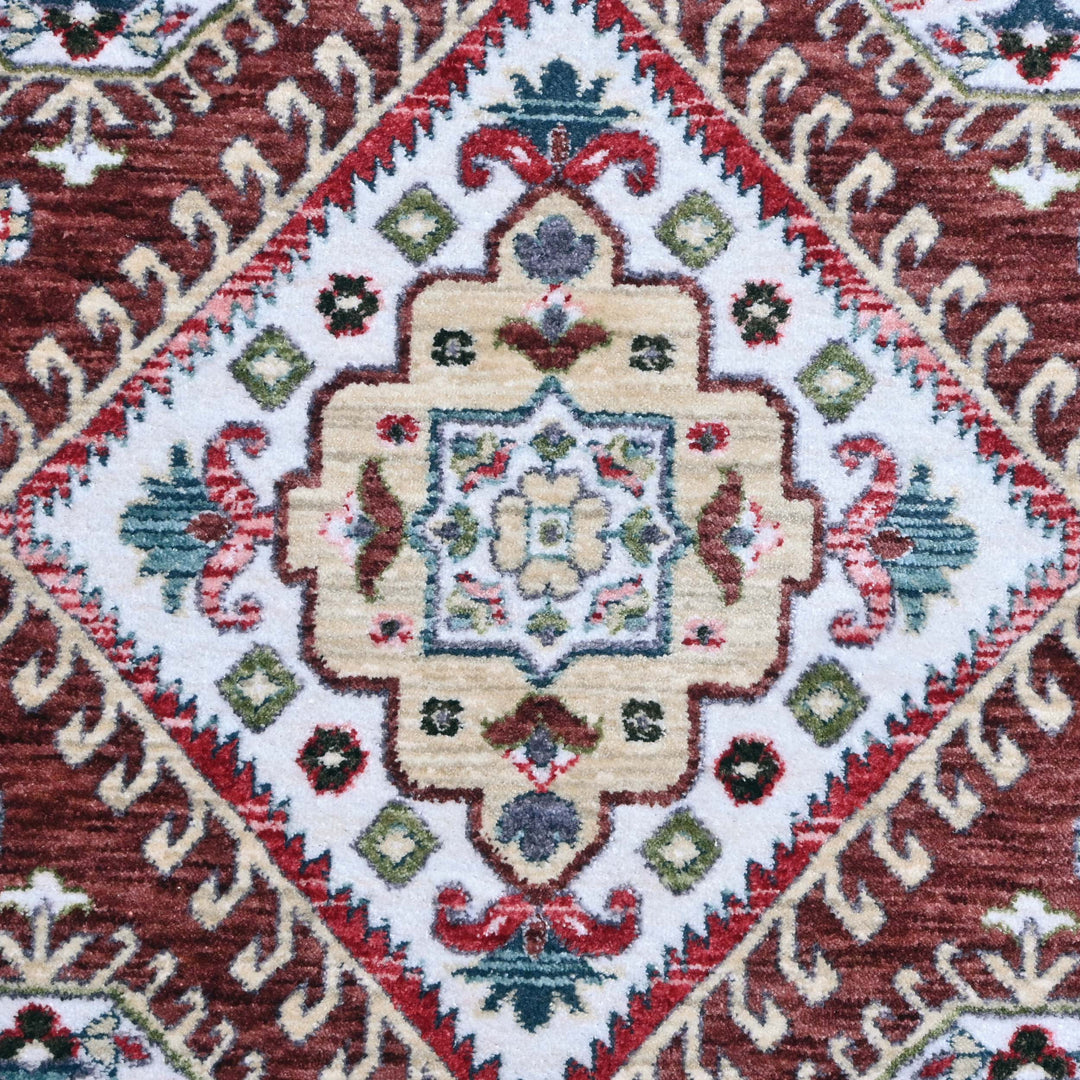Rust Floral Turkish Rug 4x6 Ft
