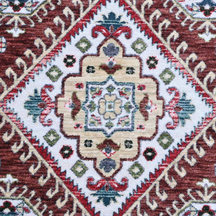 Rust Floral Turkish Rug 4x6 Ft