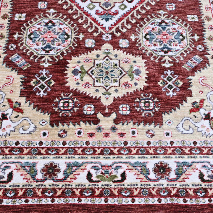 Rust Floral Turkish Rug 4x6 Ft