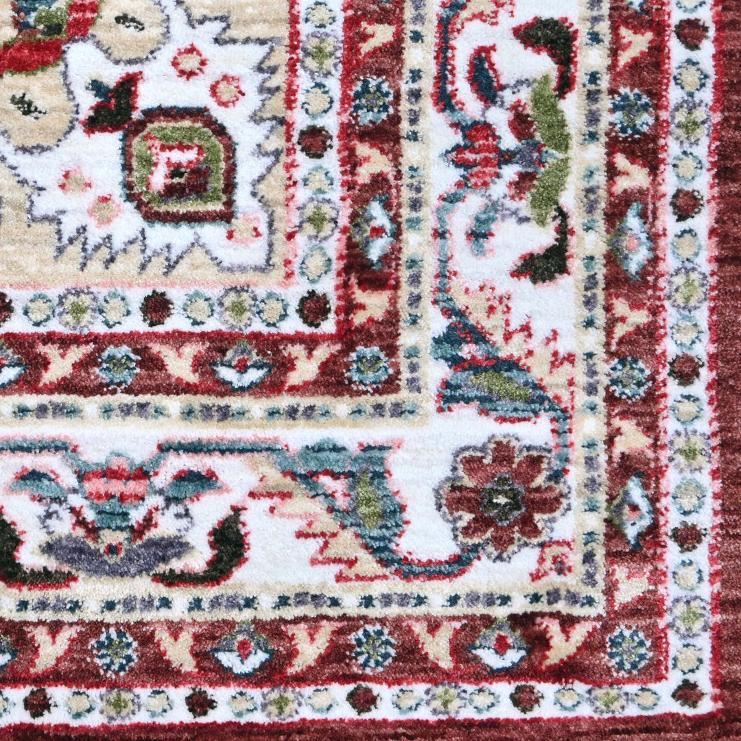 Rust Floral Turkish Rug 4x6 Ft