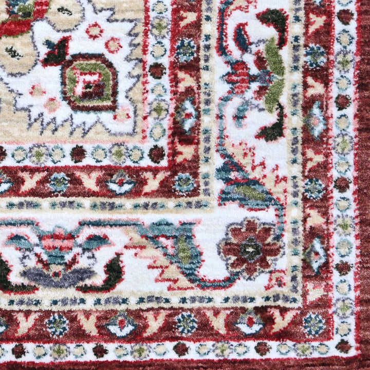 Rust Floral Turkish Rug 4x6 Ft