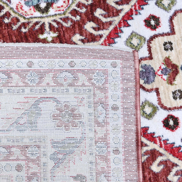 Rust Floral Turkish Rug 4x6 Ft