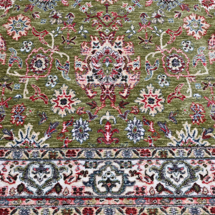 Pistachio Green Floral Turkish Rug 4x6 Ft
