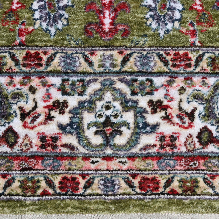 Pistachio Green Floral Turkish Rug 4x6 Ft