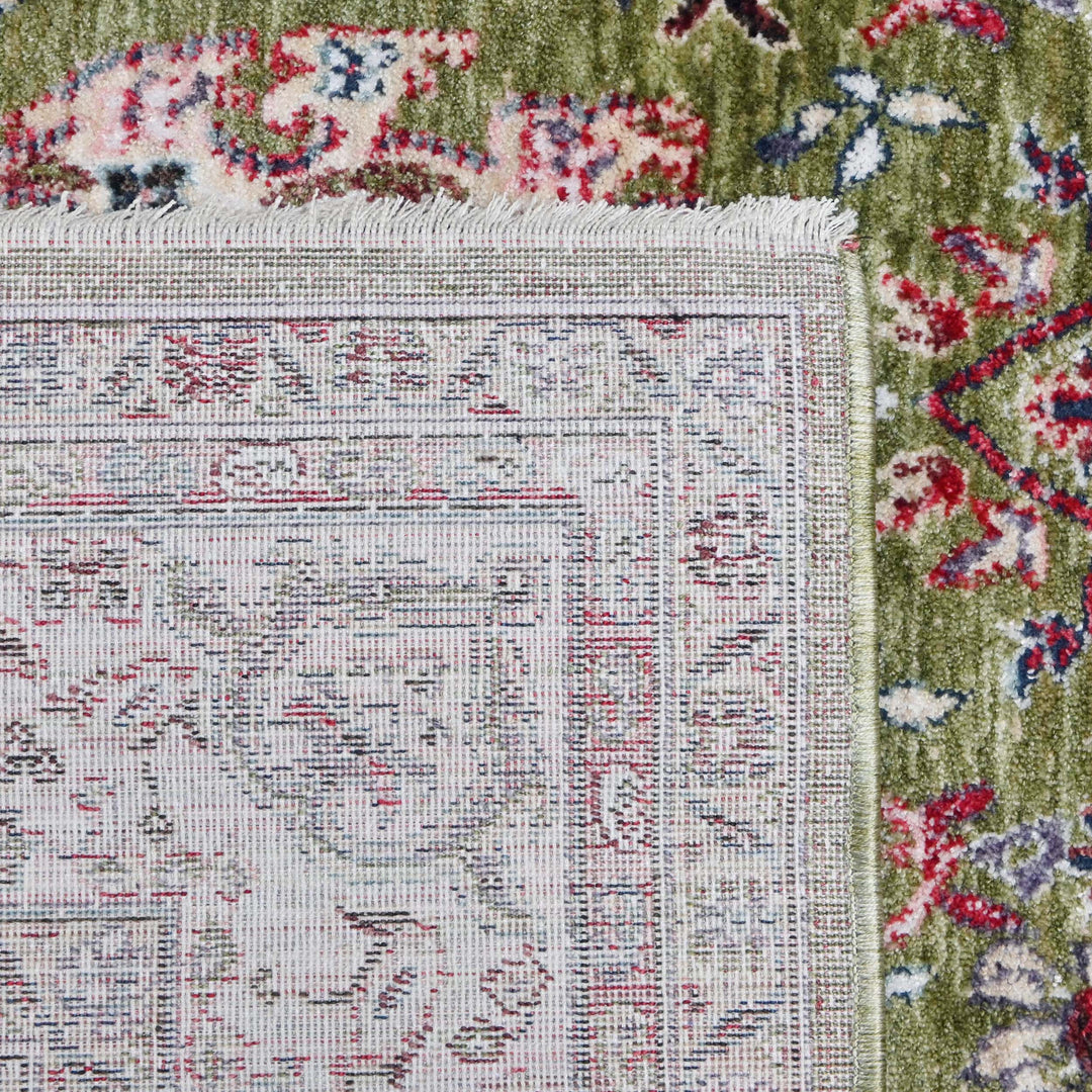 Pistachio Green Floral Turkish Rug 4x6 Ft