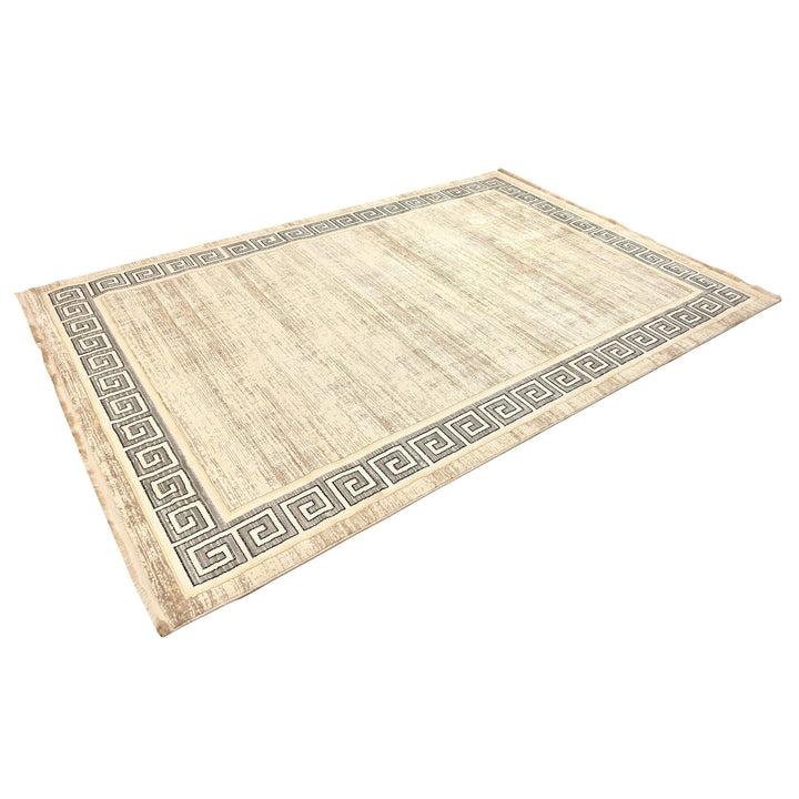 Beige Plain Turkish Rug 7x10 ft