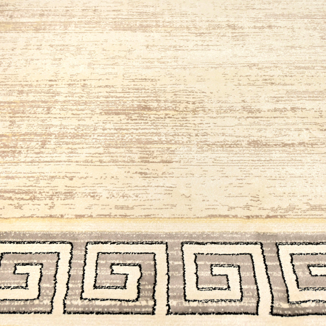 Beige Plain Turkish Rug 7x10 ft