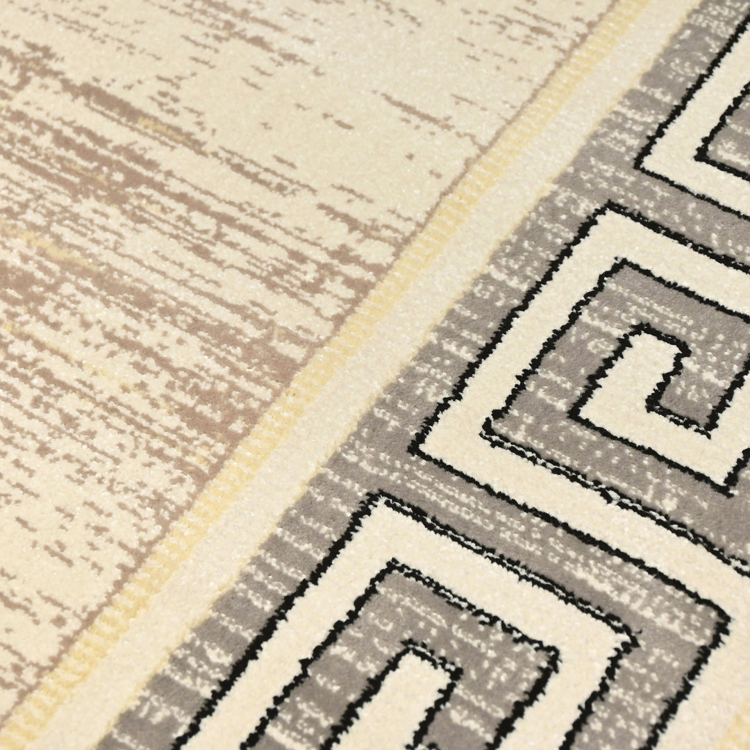 Beige Plain Turkish Rug 7x10 ft