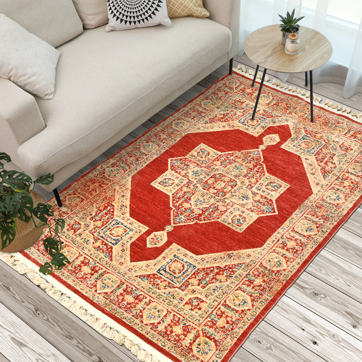 Rust Traditional Turkish Rug 4X6 Ft