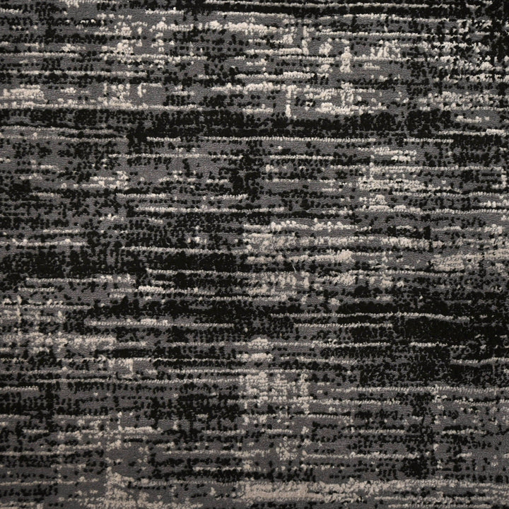 Black Floral Turkish Rug 4x6 ft