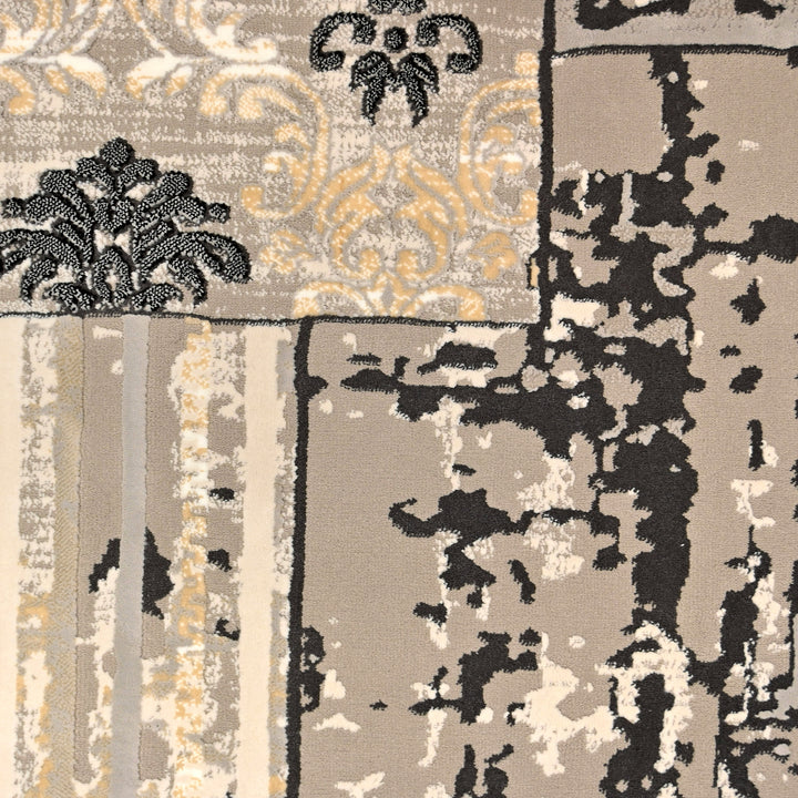 Beige Floral Turkish Rug 4x6 ft