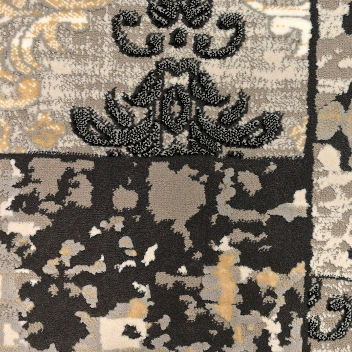 Beige Floral Turkish Rug 4x6 ft