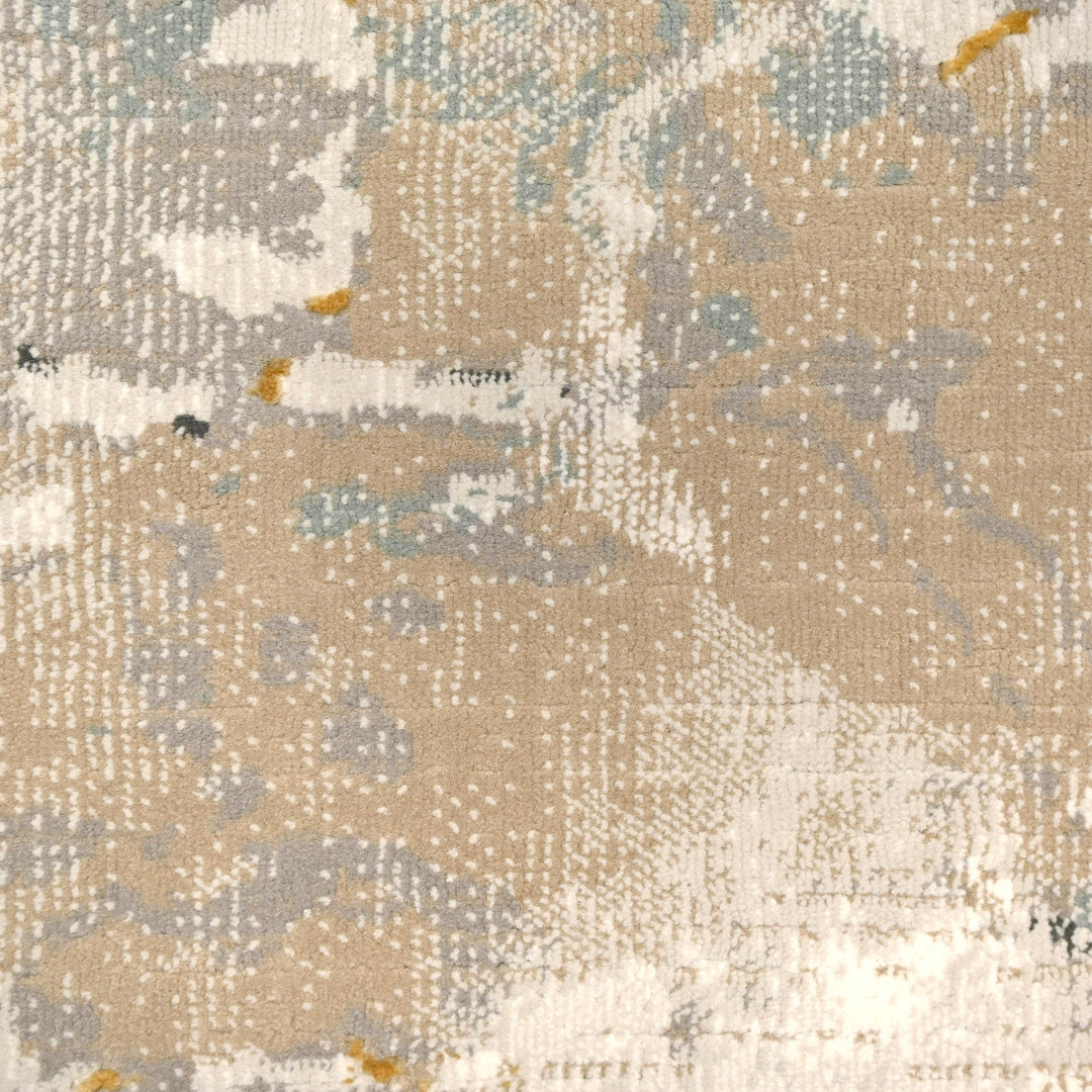 Off White Geometric Turkish Rug 5x8 ft